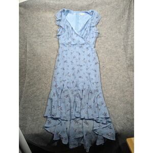 Altar'd State Florentina Blue Floral High Low Special Occasion Dress Medium